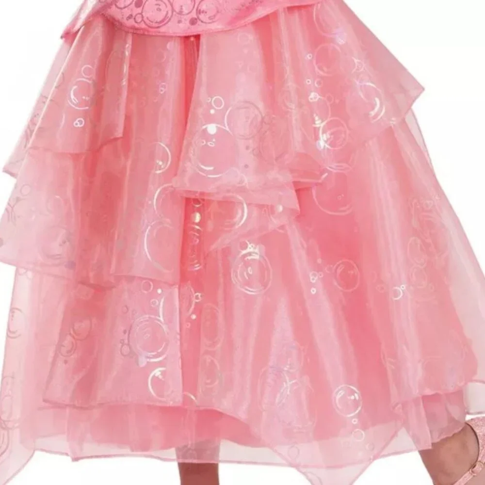 Wicked Glinda & Wand Halloween Costume 7/8 The Good Witch Pink Deluxe Girls - Picture 7 of 10